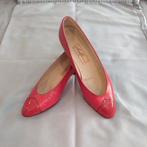 Amalfi Italian Made Leather Womens Heel Pump Shoes Red Size 8 1/2 B